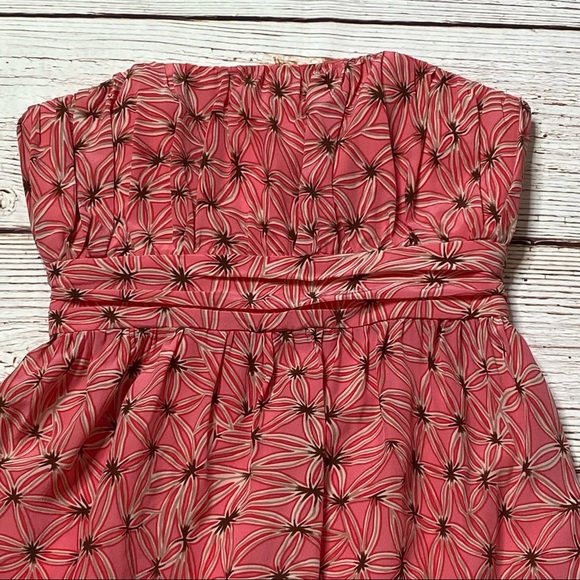 MILLY of New York Strapless Coral Print Bubble Hem Dress Sz 6 - Picture 11 of 14